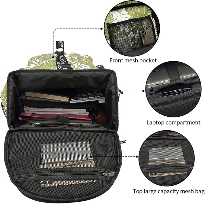 Floral gym duffel bag backpack, fashion wrestling bag,with shoe compartment, 4 kinds of back method waterproof travel sports walking laptop Lightweight (A-Floral Green)