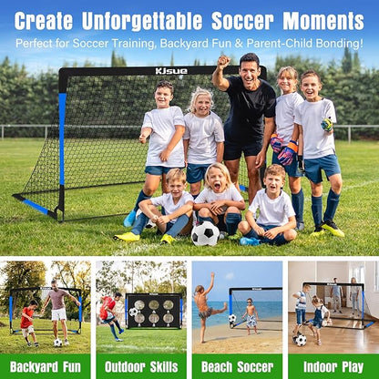 Kids Soccer Goal for Backyard Set - 2 of 6x4 ft Soccer Goals Training Equipment, Soccer Net for Kids Age 3-5 6-8 8-10 10-12, Ball, Targets for Toddler Kid Youth Soccer Games Sports Outdoor Play