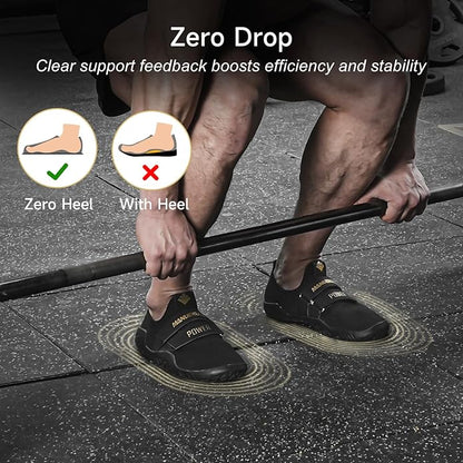 MANUEKLEAR Deadlift Shoes - Weight Lifting Shoes for Men Women - Weightlifting Squat Shoes Fitness Cross-Trainer Barefoot Gym Training Sneakers