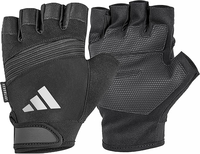 Adidas Aeroready Performance Weightlifting Gloves, Fingerless Workout Gloves