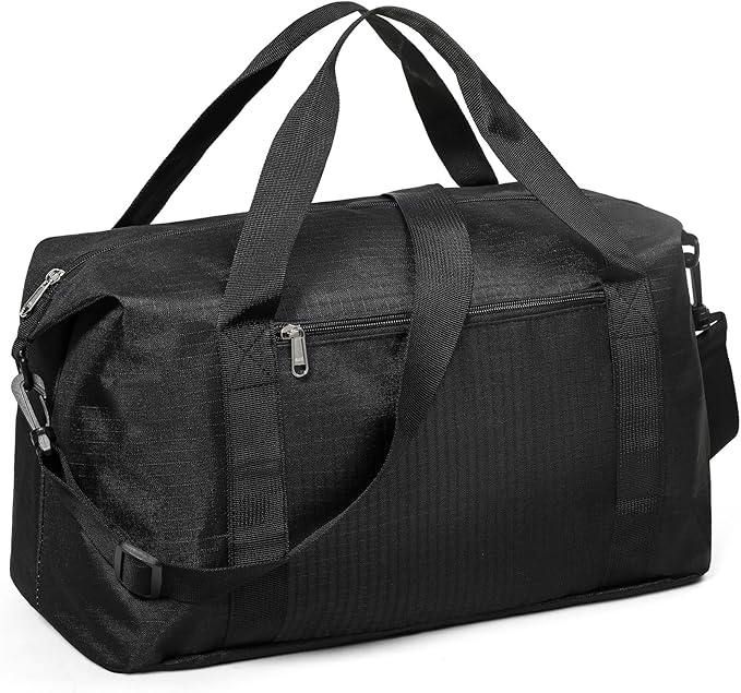 Vorspack Small Gym Bag - 18 Inches Duffle Bag for Travel Lightweight Duffel Bag for Men Women Personal Item Bag Weekender Bag for Travel Sports Gym - Black