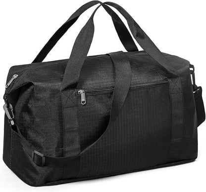Vorspack Small Gym Bag - 18 Inches Duffle Bag for Travel Lightweight Duffel Bag for Men Women Personal Item Bag Weekender Bag for Travel Sports Gym - Black