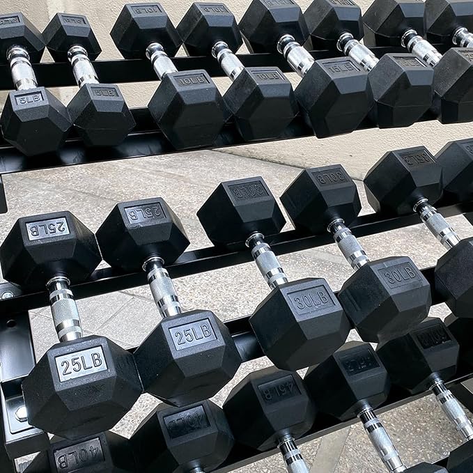 350/450/550 lbs Hex Weight Dumbbells Sets with Rack 5-45lbs Rubber Gym Equipment Coated Dumbbell Free Weights Set for Home Exercises Set of Weights Dumbbells and Rack