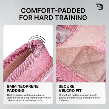 DMoose Fitness Ankle Strap for Cable Machine - One Size Fit with Premium Padding Cuffs, Ankle Bands for Working Out, Booty Workouts, Leg Extension, Hip Abductors, Kickbacks & Lower Body Exercises