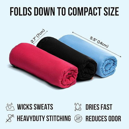 illusion Small Microfiber Gym Towels for Men and Women Active Sports (32" L x 16''W)-Lightweight Quick Dry Gym Towel for Sweat-Workout Towels Ideal for Yoga, Camping, Running, and Outdoor Activities