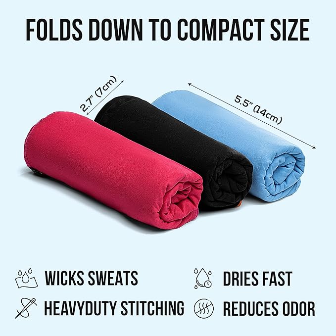 illusion Small Microfiber Gym Towels for Men and Women Active Sports (32" L x 16''W)-Lightweight Quick Dry Gym Towel for Sweat-Workout Towels Ideal for Yoga, Camping, Running, and Outdoor Activities