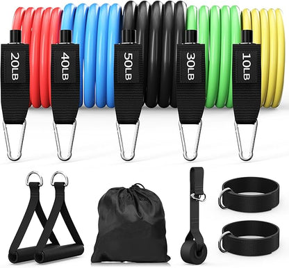 Resistance Bands, Exercise Bands Set for Working Out, Resistance Bands with Handles, Home Gym Workout Bands, Fitness Equipment for Men and Women Strength Training