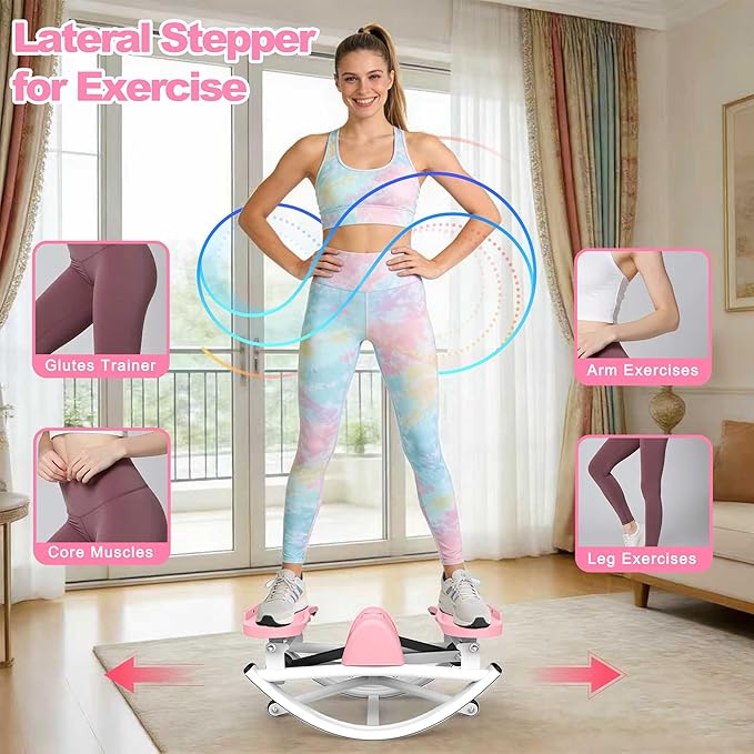 Rocking Stepper for Exercise at Home, 2026[New Vision] Motion Stair Stepper with Resistance Bands & Balance Board, Low-Impact Full Body Workout Equipment, Stable Structure Exercise Equipment