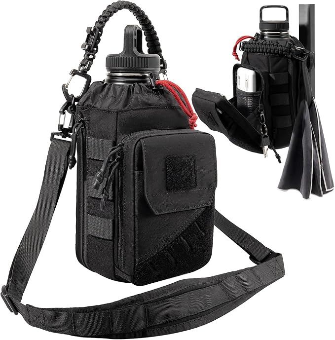Magnetic Gym Bag for Men,Magnetic Gym Water Bottle Bag with Phone Pockets&40 64oz Multiple Size, Water Bottle Holder with Adjustable Shoulder, Ideal for Fitness,Sports,Travel