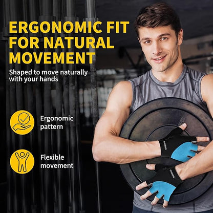 CAMBIVO Workout Gloves for Men & Women, Weight Lifting Gloves with Wrist Support, Non Slip Grip, Breathable Gym Gloves for Training, Crossfit, Pull Ups, Cycling, Fitness, Home Workouts