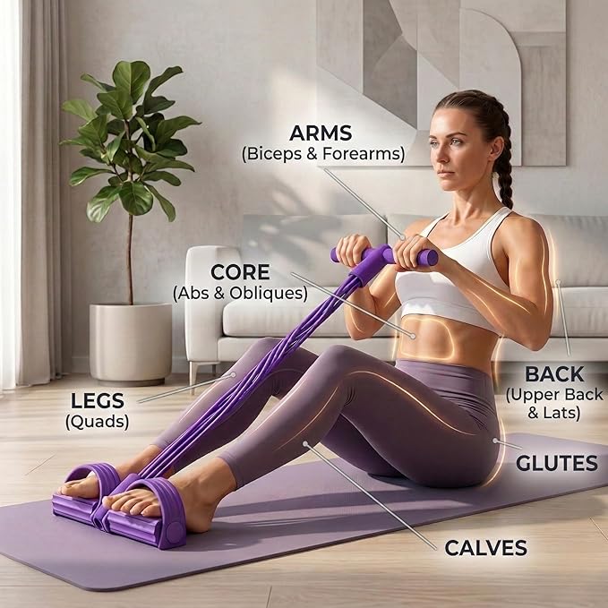 Resistance Bands with Handles, 6 Tube Pedal Exercise Bands for Home Workout, Adjustable Resistance Bands for Arms Legs & Core Training