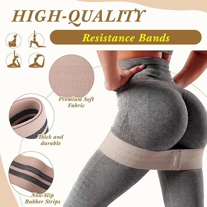 10 Pcs Resistance Bands for Workout Fabric Exercise Bands for Legs and Butt Glutes Workout Band for Women Men Yoga, Pilates, Fitness