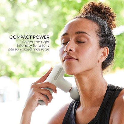 Sharper Image Powerboost Move Aero 3.0 – Mini Percussion Massage Gun| Updated Soft-Touch Design, Carrying Bag, 4 Nodes| Portable Full Body Back & Shoulder Massager| Deep Tissue Massage Tool Gift