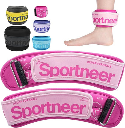 Sportneer Ankle Weights 0.5/1/2/3/5 LBS 1 Pair Wrist Leg Arm Weights for Women Men Kids Child with Adjustable Straps, Strength Weighted for Jogging Running Walking Fitness Gym Workout
