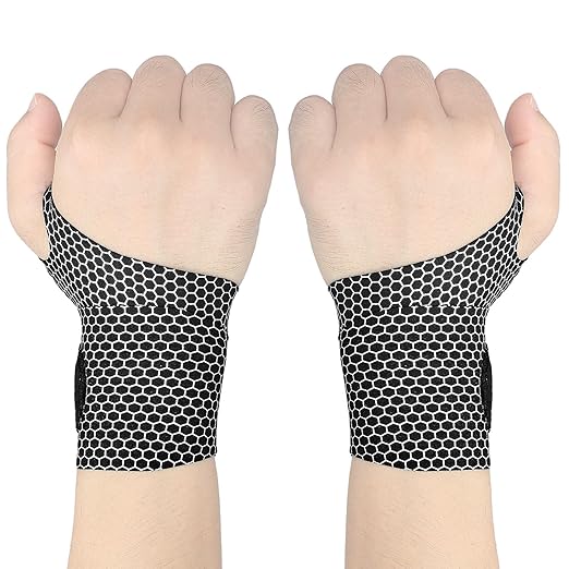 YUNYILAN 2 Pcs Ultra-Thin Wrist Brace Support for Carpal Tunnel, Pain Relief, Arthritis, Tendonitis, Elastic Wrist Wraps Right and Left Hands - Compression and Support for Fitness (Black)
