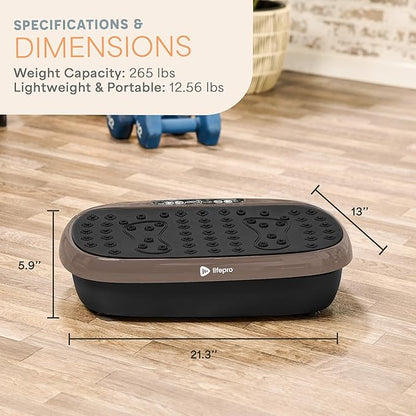 Lifepro HexaPlate Lite Vibration Plate Exercise Machine with Magnetic Acupoints - Full Body Vibration Platform for Beginners and Recovery - Lymphatic Drainage Massager for Muscle Toning and Fitness