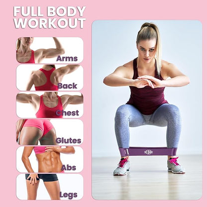 Resistance Bands for Women with Free Guided Workout Videos – Pilates Equipment & Exercise Set, Latex‑Free TPE, 5 Loop & 3 Flat Bands for Home, Gym, Toning & Recovery