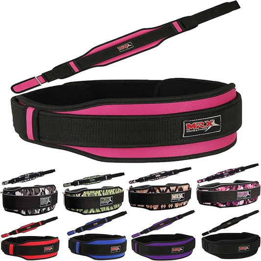MRX Weight Lifting Belt with Double Back Support Gym Training 5" Wide Belts 11 Colors