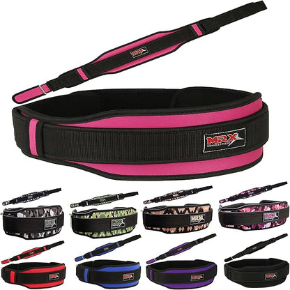 MRX Weight Lifting Belt with Double Back Support Gym Training 5" Wide Belts 11 Colors