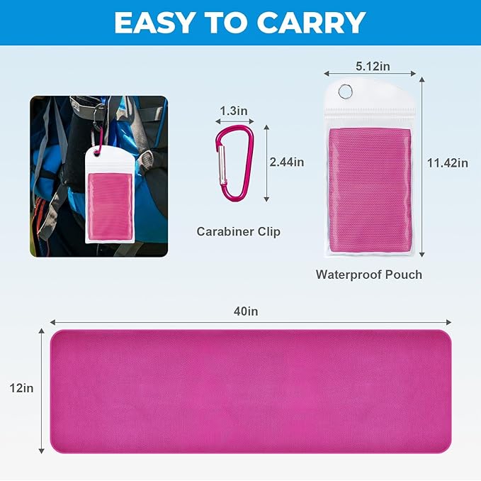 Cooling Towels for Neck and Face - Soft Breathable Chilly Towel, Sweat Wraps, Cool Rags Quick Dry Towel for Hot Weather, Workout, Sports, Yoga, Gym, Hiking, Running, Trips, Golf