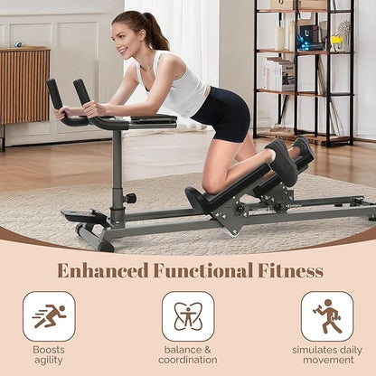 EVERYMATE Exercise Crawler Machine, Spine Twist and Stretch Trainer, Full Body Cardio Machine, Builds Core Strength, Home Gym Equipment with Adjustable Hand Grips & Knee Support