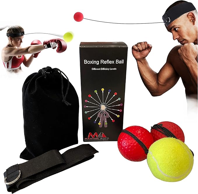 Boxing Reflex Ball Headband, Punching Ball Headband, MMA Training Equipment, Boxing Equipment, Home Workout Equipment for Men, Kids Boxing Set, Boxing Reflex Ball