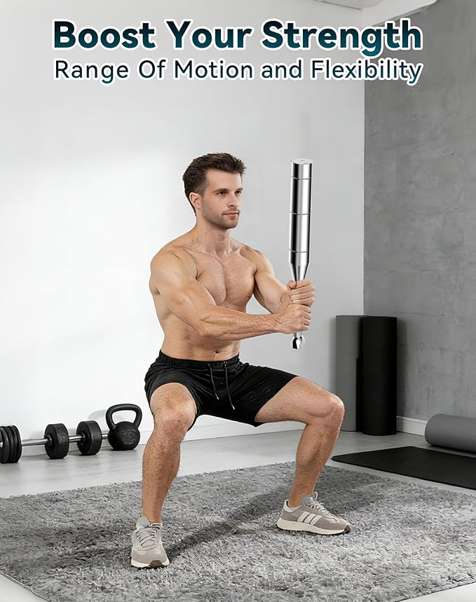 Adjustable Macebell, 6/8/13-in-1 Indian Club Weighted for Strength Training, Shoulder & Grip Workouts, Progressive Weight System