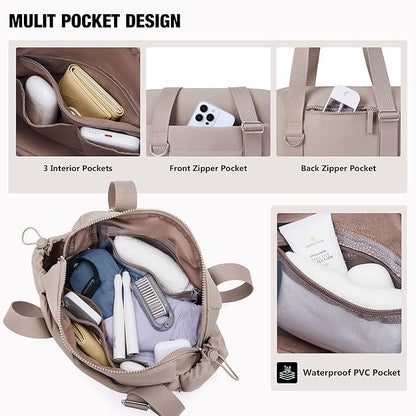ROULENS Small Gym Bag for Women 2 Set Mini Gym Duffle Bag with Wet Compartment and Coin Wallet, Gym Tote Bag for Workout/Sport/Travel