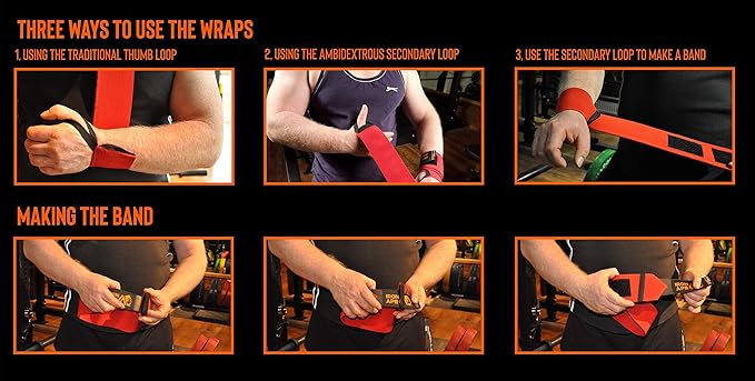 Professional Grade Wrist Wraps, 12", 18", 24" & 34". New Versatile Twin Thumb Loop Design for Powerlifting, Weight Lifting, and Bodybuilding. Weightlifting Wrist Support for Men and Women