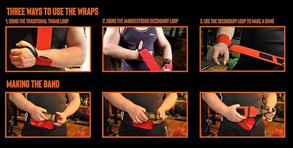 Professional Grade Wrist Wraps, 12", 18", 24" & 34". New Versatile Twin Thumb Loop Design for Powerlifting, Weight Lifting, and Bodybuilding. Weightlifting Wrist Support for Men and Women