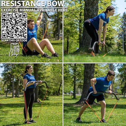 Synergee Resistance Bow. Portable Home Gym with Resistance Bands and Bar System. Collapsible Resistance Bar with Handles. Full Body Workouts for Home, Travel or Outdoors.