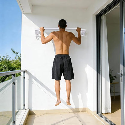 Wall Mounted Pull Up Bar Doorway, Heavy Duty Strength Training Pull-Up & Chin Up Bars for Doorframe, Support Beam or Joist Mount Thick Metal Sturdy Construction Support 500 lbs