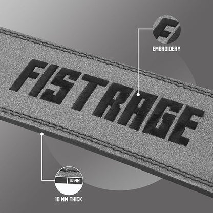 FISTRAGE Lever Buckle Weight Lifting Leather Black Belt Gym Back Support for Men & Women Training Fitness Exercise for Tough Workouts | Power Lifters | Supports Lumber Lower Back