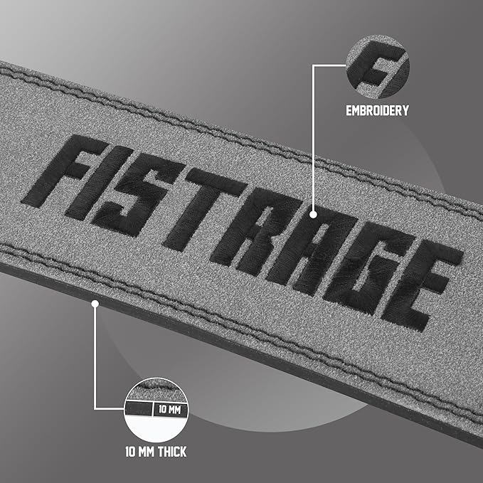FISTRAGE Lever Buckle Weight Lifting Leather Black Belt Gym Back Support for Men & Women Training Fitness Exercise for Tough Workouts | Power Lifters | Supports Lumber Lower Back