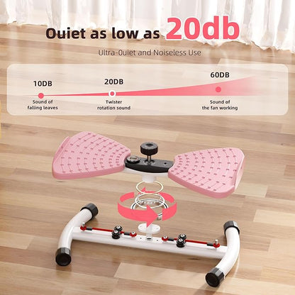 Waist Twister Ab Machine, 300 lbs Weight Capacity Anti-Slip Twist Board, Noiseless Exercise Equipment with Digital Display for Tracking Time, Reps & Calories, Home Gym Workout for Women and Men