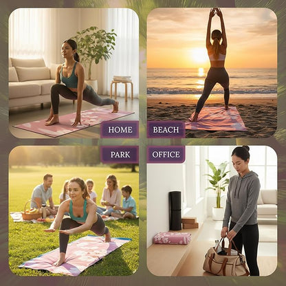 COREMOTION Hot Yoga Mat Towel (26.5'' x 72'’) – Lightweight Multipurpose Towel with Non-Slip Silicone Grip, Quick-Dry & Sweat Absorbent for Women - Yoga, Pilates, Gym, Indoor & Outdoor Workouts