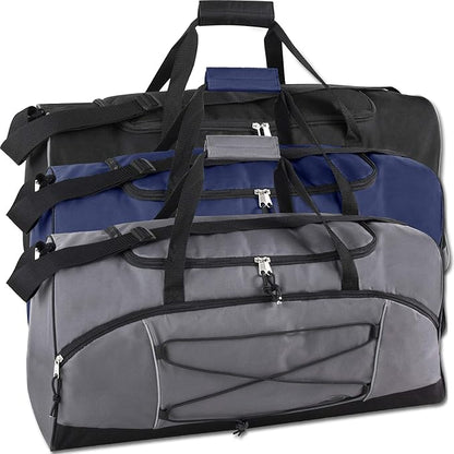 60 Liter, 26 Inch Duffle Bag – Heavy Duty Extra Large Sports Gym Equipment Travel Duffel Bag for Men and Women (Blue)