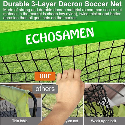 Kids Soccer Goals for Backyard, 2 of 6 x 4 ft Kids Soccer Goal Set Soccer Net with 10 Soccer Cones, Agility Ladder & Carry Bag, Portable Soccer Training Equipment.