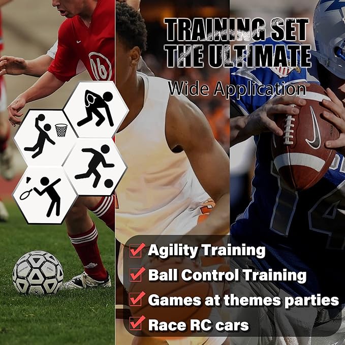 6 Sets Sport Cones 9 Inches Marker Cones with Grip Agility Training Sports Cone for Soccer Basketball Football Drills Training, Indoor Outdoor Activity or Events