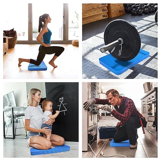 HOOPLE Extra Thick Kneeling Pad, Soft Foam Kneeling Cushion, Waterproof Gardening Knee Pads, Lightweight Knee Mat for Bathing, Workout Supplies, Exercise Yoga, Garden Work Gifts 17.5 x 11x 1 in, Blue