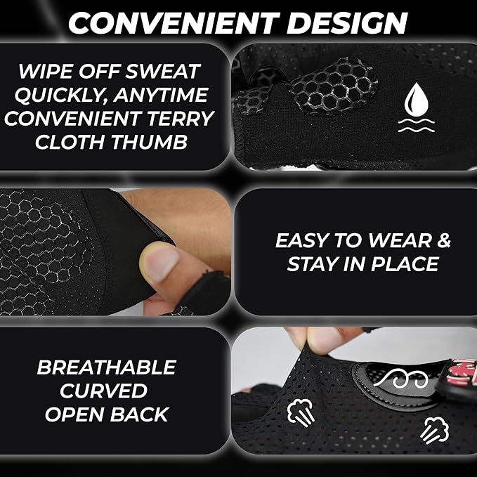 FIGHTSENSE Weight Lifting Gloves with Full Palm Protection, Workout Gloves for Men Women, Breathable Exercise Gym Gloves for Weightlifting, Fitness, Cycling, Pull ups, Deadlifting
