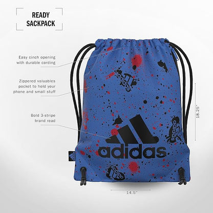 adidas Ready Sackpack – Drawstring Backpack Lightweight Small Gym Bag