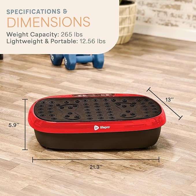Lifepro HexaPlate Lite Vibration Plate Exercise Machine with Magnetic Acupoints - Full Body Vibration Platform for Beginners and Recovery - Lymphatic Drainage Massager for Muscle Toning and Fitness