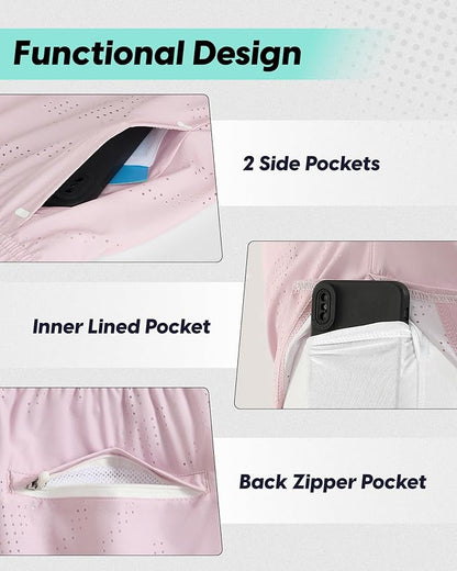 maamgic Mens Running Shorts with Compression Liner 5" Quick Dry Workout Shorts Anti-Chafe Gym Shorts 2 in 1 Athletic Shorts
