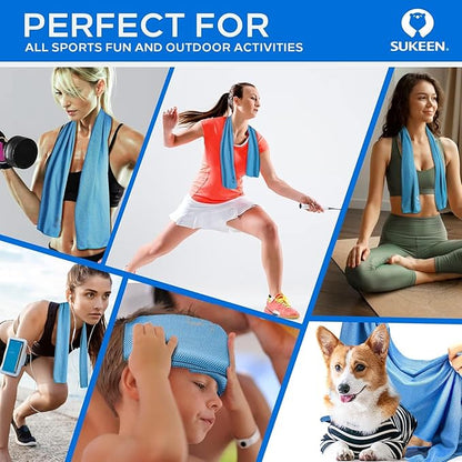 Sukeen Cooling Towel,Instant Evaporative Cooling for Sports,Yoga,Golf,Gym,Neck,Workout and More(40”x 12”)