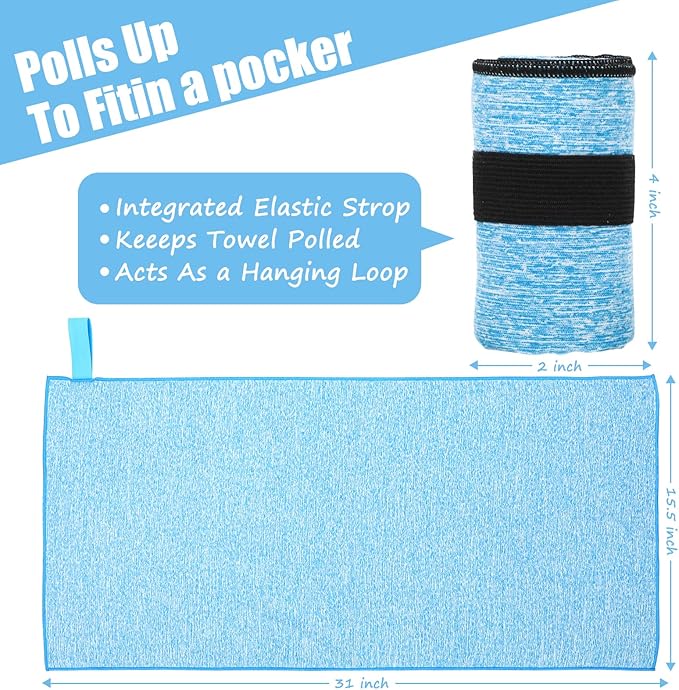3 Pack Microfiber Gym Towel Quick Dry Sweat Towels Women Men Lightweight Running Cycling Fitness Hiking Tennis Exercise Outdoor Sports Towel(3 Pack(Blue))