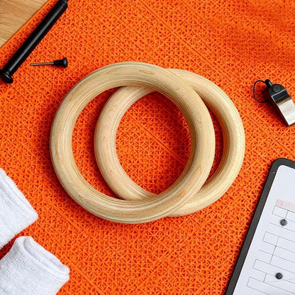 Wooden Gymnastic Rings, Calisthenics Grips Equipment | Full Body Workout Rings | for Home Gym Fitness Exercise Playground Indoor Outdoor