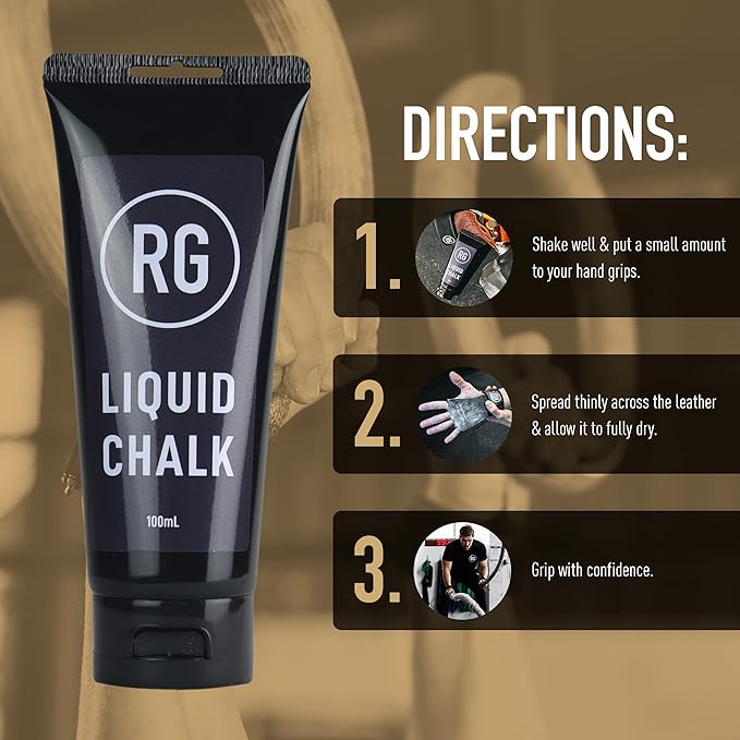 RooGrips Liquid Chalk Grip Enhancer - Hand Chalk for Weightlifting, Gymnastics & Workout - No-Mess, Long-Lasting, Quick-Dry Gym Chalk for Hand Grips & Sweaty Palms - 100ml Premium Climbing Chalk.