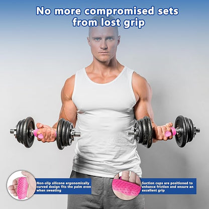Silicone Gym Grips for Weight Lifting,Workout Gloves for Women Men Alternative,Anti Slip Gym Workout Grip,Rubber Gym Hand Grips-Weightlifting Grips Pad for Barbell,Pull Up,Ryptfit,Training