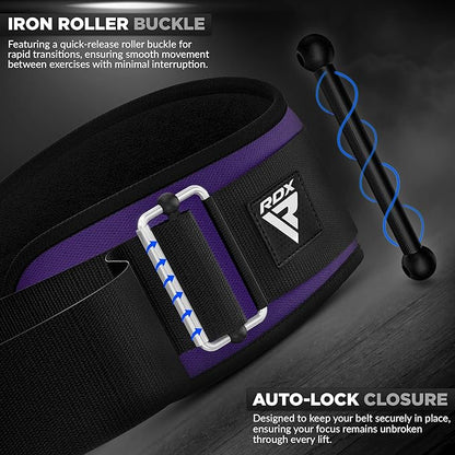 RDX Women Weight Lifting Belt 6.5” Curved Padded Back Lumbar Support, Fitness Strength Training, Core Exercise Workout Bodybuilding Powerlifting Deadlifts Squats, Ladies Home Gym Equipment